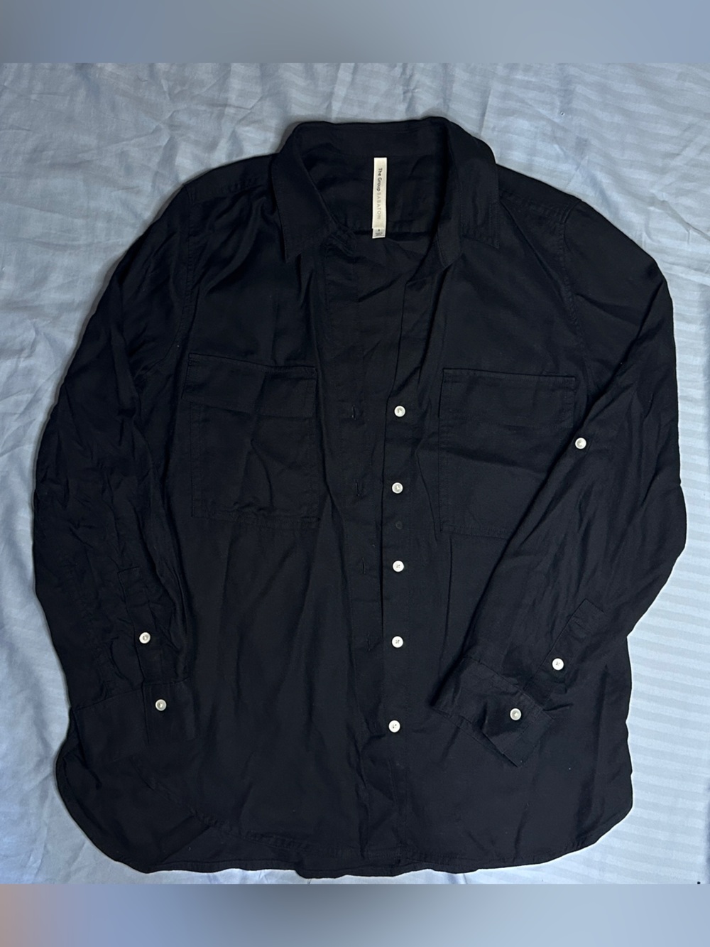 Babaton Black Lightweight Button-Front Shirt Jacket